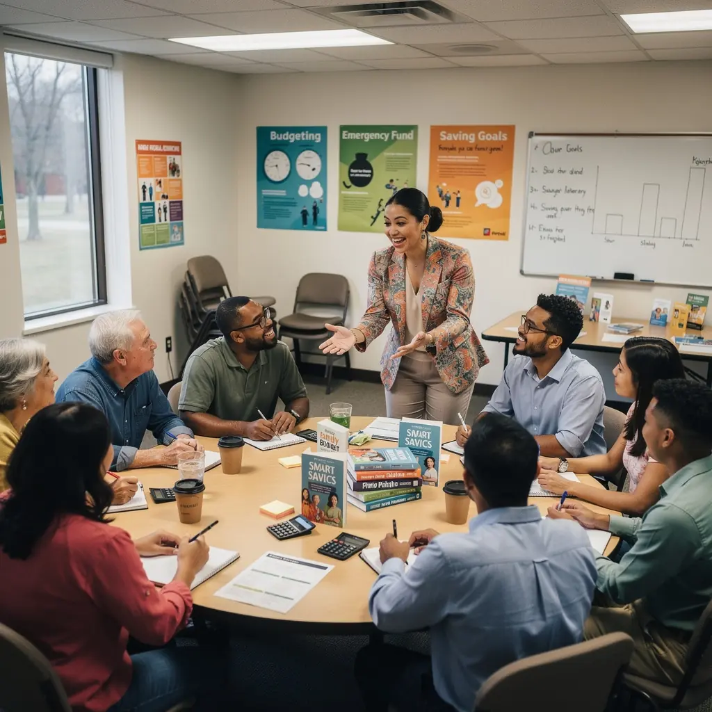 Fiatal nő egy számítógép előtt ül, és online pénzügyi tanácsokat keres.